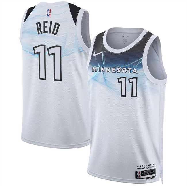 Mens Minnesota Timberwolves #11 Naz Reid White 2024-25 City Edition Stitched Jersey Dzhi